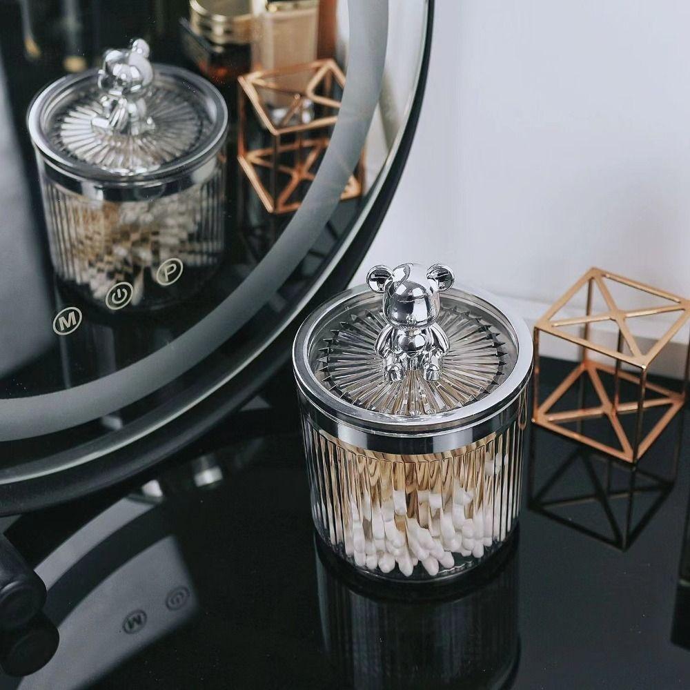 Jewelry Cosmetics Toothpick Sealed Jar Cotton Pad Organizer Cotton Pad