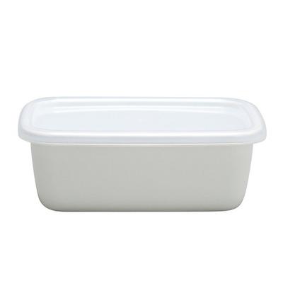 [Nodahoro] Storage Container Enamel Heat-Resistant Rectangular Deep Type S Size with Seal Lid White Series Made In Japan WRF-S White S Size