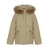 Women's Autumn Winter Hooded Solid Color Fur Collar Pocket Parka Zipper Loose Short Cotton Coat