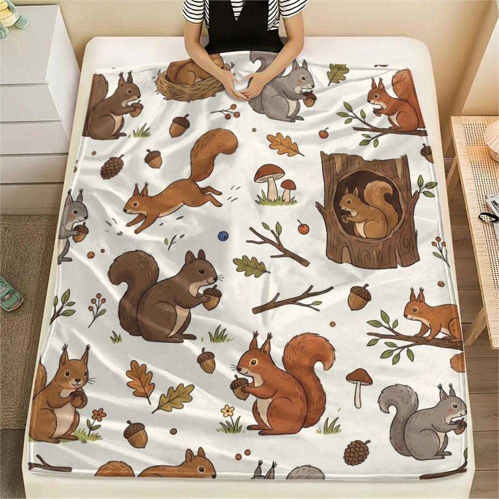 

1PC Cute Animals Print Flannel Blanket, High quality All Seasons, Home Decor, Warmth and Comfort, Perfect for Christmas Gifts 80cm x 120cm