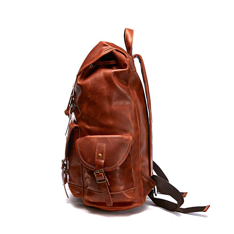 Men's Vintage Leather Backpack for Business and Travel