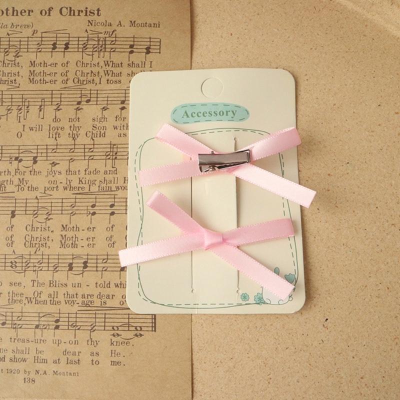 Bowknot Hair Clip Female Girls Hair Pins Mini Grab Clips with Ribbon Design Hair Accessories for Daily Wear and Parties