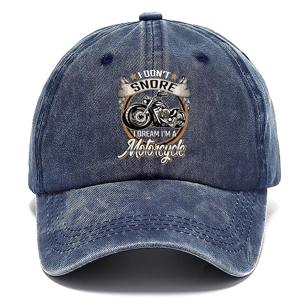 Motorcycle Dream Biker Baseball Cap Washed Cotton Distressed Dad Hat Adjustable Outdoor Sports Cap One Size
