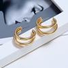 1 Pair Women Retro Simple C-shaped Ear Studs