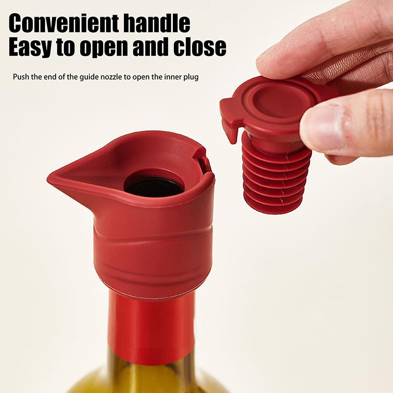 Ultimate Leakproof Wine & Champagne Stopper Set,Durable Silicone Beverage Bottle Sealers, Airtight Portable Wine Savers