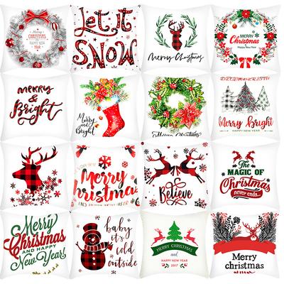 New Digital Printing Christmas Sofa Cushion Cover for Home Living Room Pillow Cover Without Pillow Core