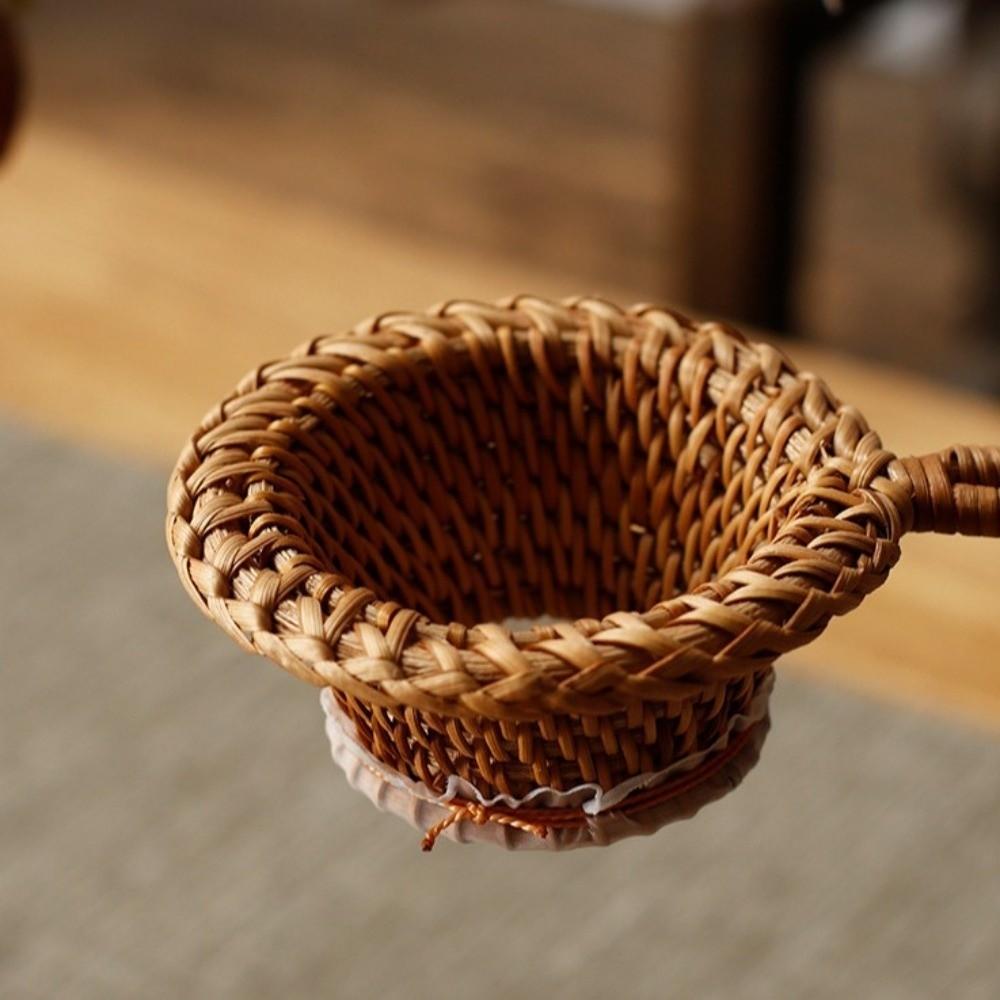 Handgefertigter Teefilter Traditioneller Bambus Rattan Teelöffel Teefilter Teesieb Teeraum