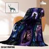 Mysterious Forest Magic Moon & Witch Art Blanket - Soft All-Season Multi-Purpose Throw for Bed, Sofa, Chair & Car Decor