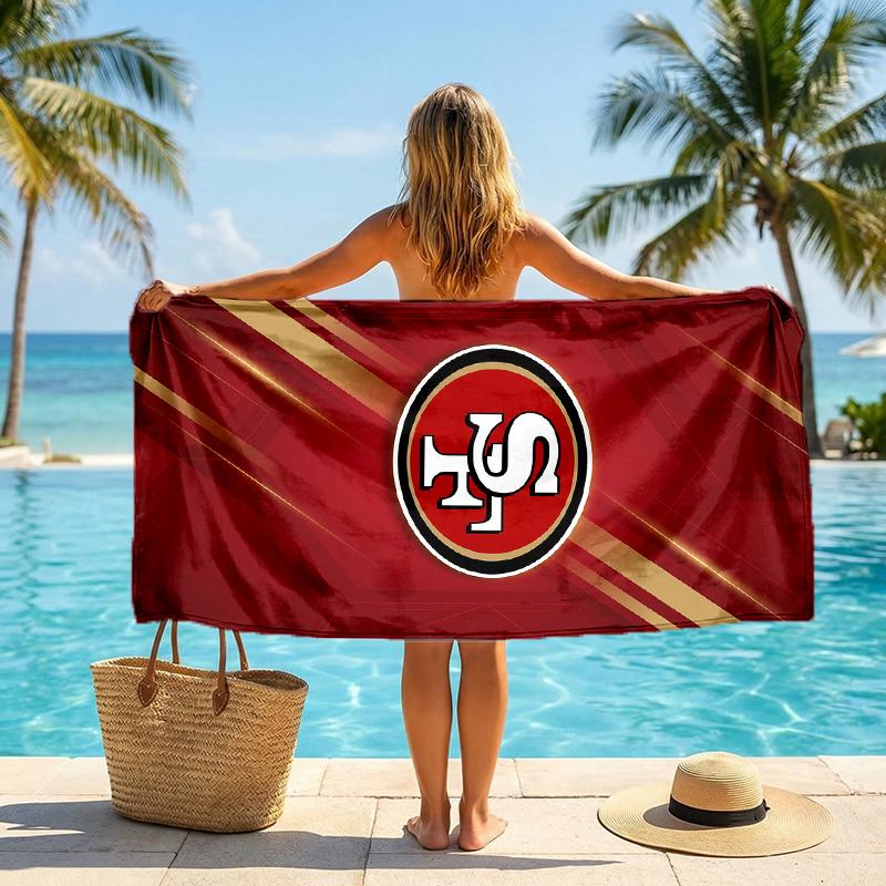 Asciugamano da Spiaggia alla Moda San Francisco 49ers Asciugamano Portatile Morbido ad Asciugatura Rapida per Nuoto Campeggio Vacanze