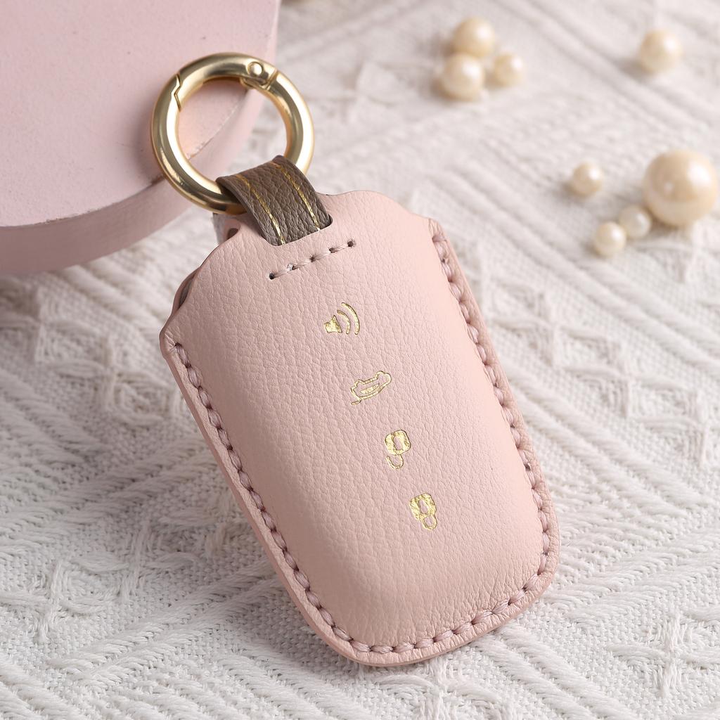 Customized High-end Car Key Cover Is Suitable for Shuanglong Car Special Key Bag Protective Case, Pure Handmade Leather