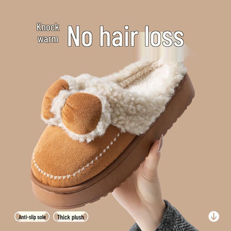 Fumade Warm Non-slip Plush Home Slippers