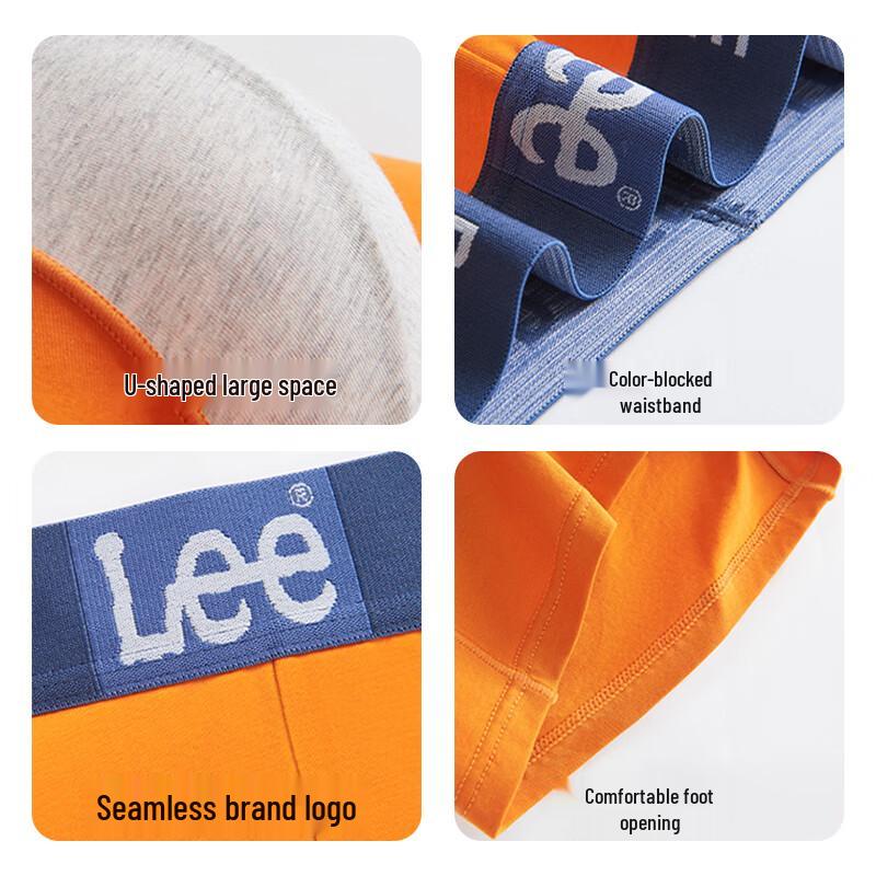 LEE Men's Pure Cotton Antibacterial Boxer Briefs