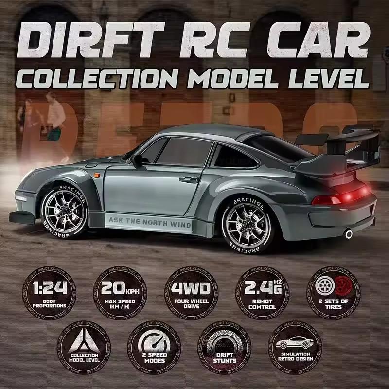 Remote Control Drift Car Full Size 1:24 Mini Remote Control Racing Car Model 2.4g Radio High Speed Rc Car Boy Toy Gift