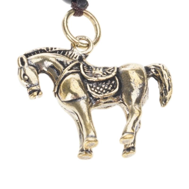 Lightweight Chinese Zodiacal Horse Brass Keychain Decoration Feng Shui Wealth Keyring for Daily Use as a Lucky Charm