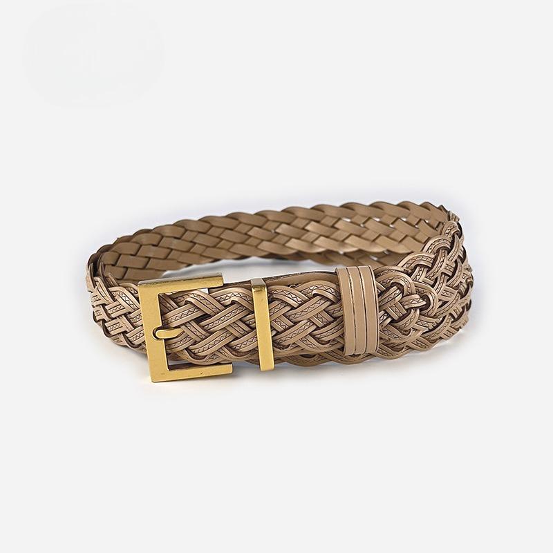 Non-hole Braided Retro Fashion Women's Belt with Casual Pants Jeans Short Skirt Women's Belt