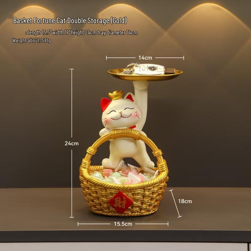 

Lucky Cat Flower & Money Bag Storage Figurine