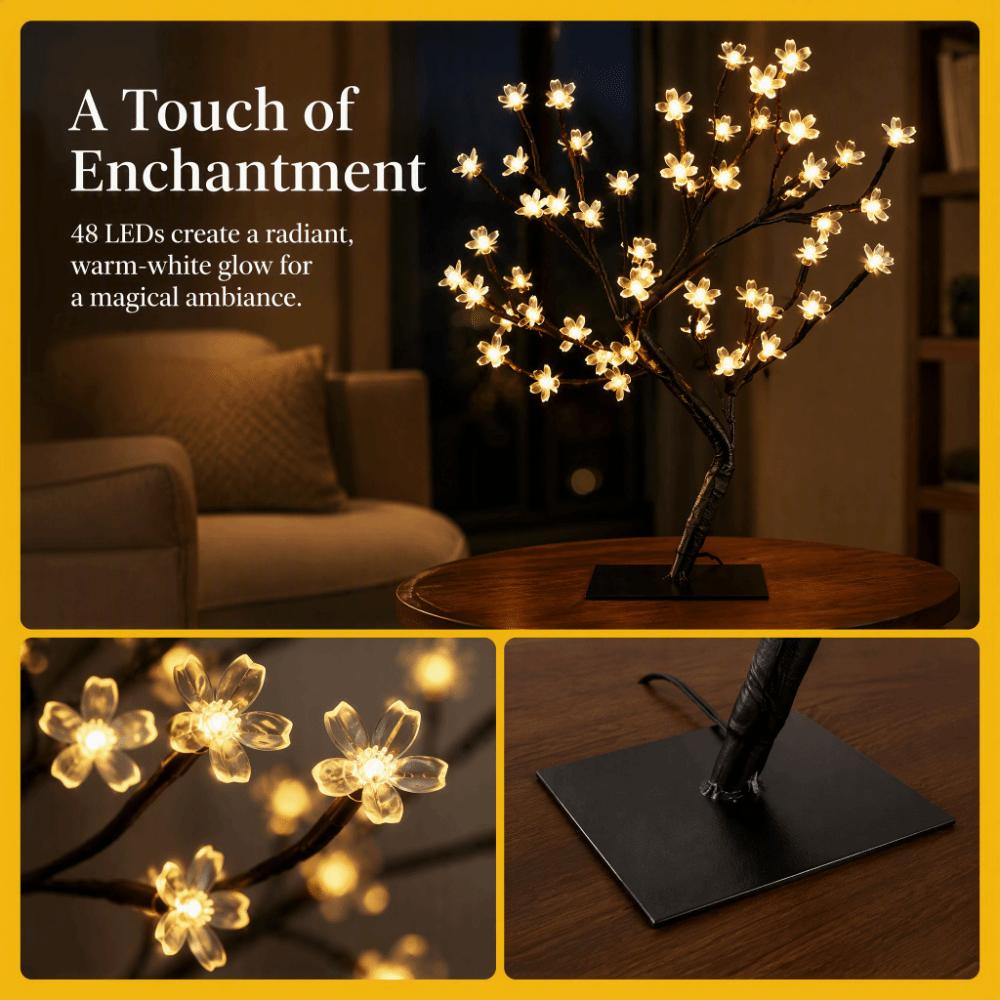 USB Powered Night Light 48 LED Cherry Blossom Lamp Festive Cherry Blossom Tree Light  Living Room