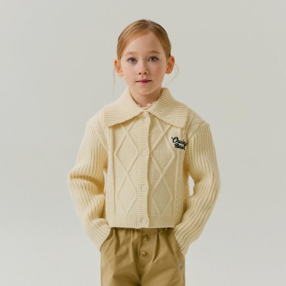 

Olivean Short Cable Cardigan Ivory Ivory/110