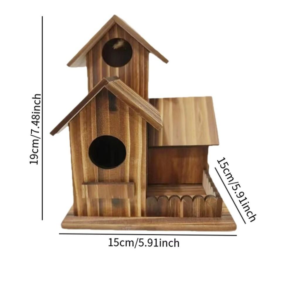 Thickened Wooden Bird House Incubation Box Bird Villa Nest Creative Bird Breeding Box Backyard