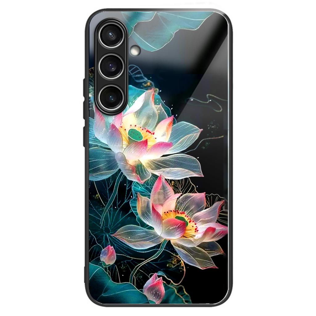 For Samsung Galaxy S24 FE Case Tempered Glass TPU Drop-Proof Phone Cover Pattern Printing