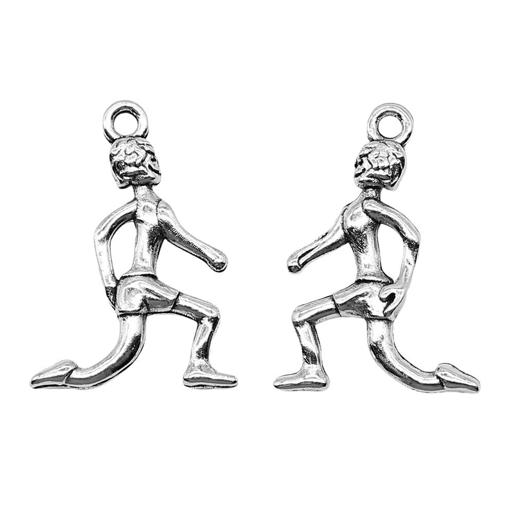 

10шт Бег Амулеты Амулеты Античное серебро Цвет Цинковый сплав 17X25mm