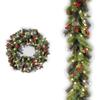 Handmade Christmas Wreath with Red Berry Florals - Door and Window Hanging Decoration
