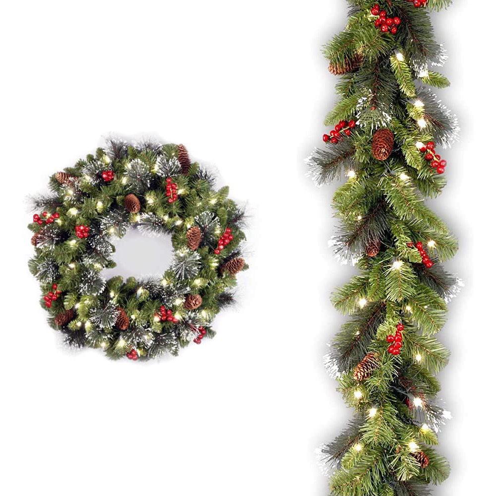 Handmade Christmas Wreath with Red Berry Florals - Door and Window Hanging Decoration