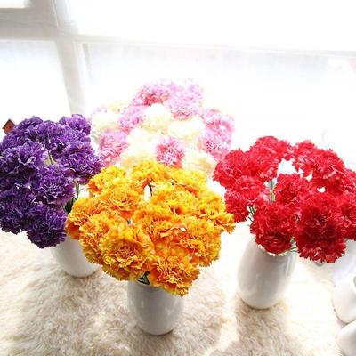 Künstliche Kunstblumen Nelken Seidenblume auf Hochzeitstisch Herbstdekoration Kunstpflanze