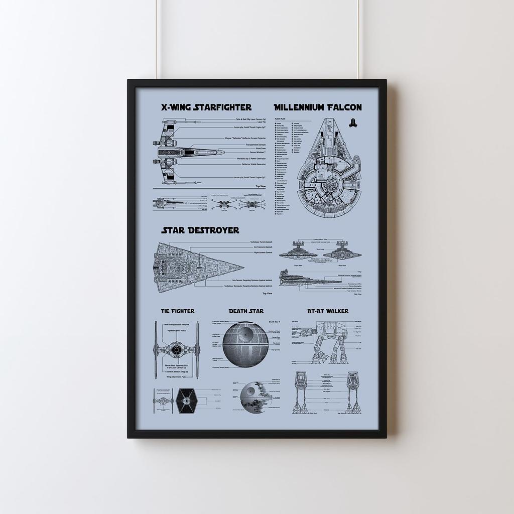 Star Wars Graphic Art Wars Wars Movie Stylish and Cool Movie Interior Space Wall Wall Art Interior Wall Cafe Gift [Star Poster] [Star Poster] Poster,