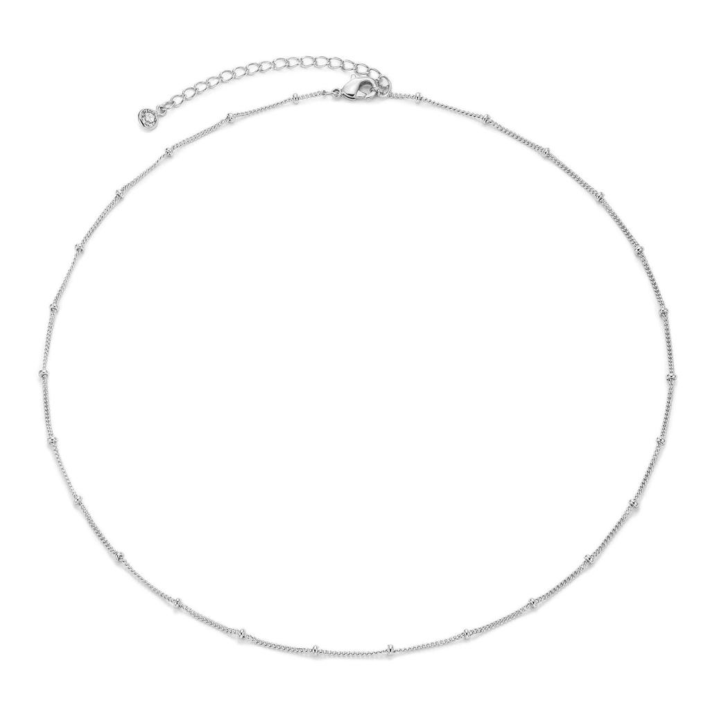 18K Gold-Plated Stainless Steel Multi-Layer Chain Necklace with Side Clasp for Women