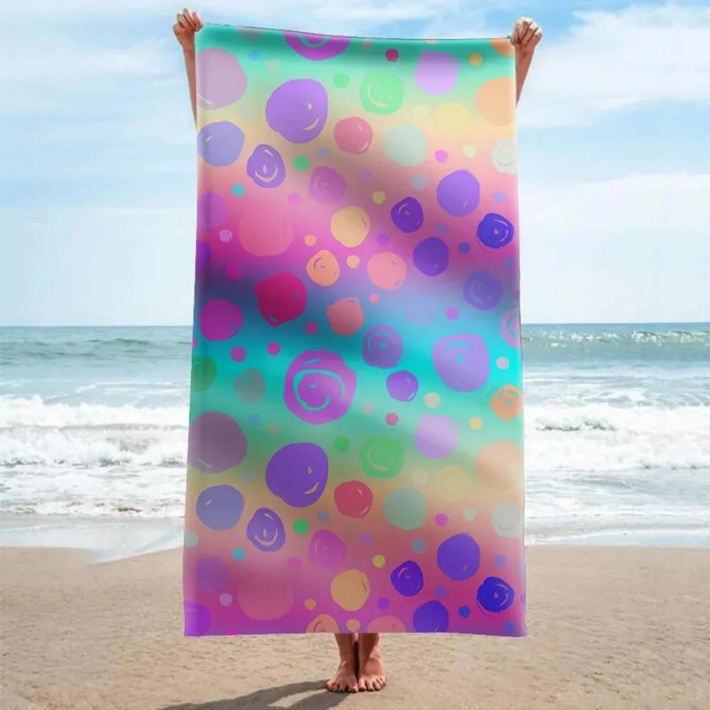 

Abstract 3D Printed Microfiber Beach Bath Towel Large Quick Drying Quick Fast Dry Sand Free Proof Pool Towel Lounge Cover W40*H60(CM)
