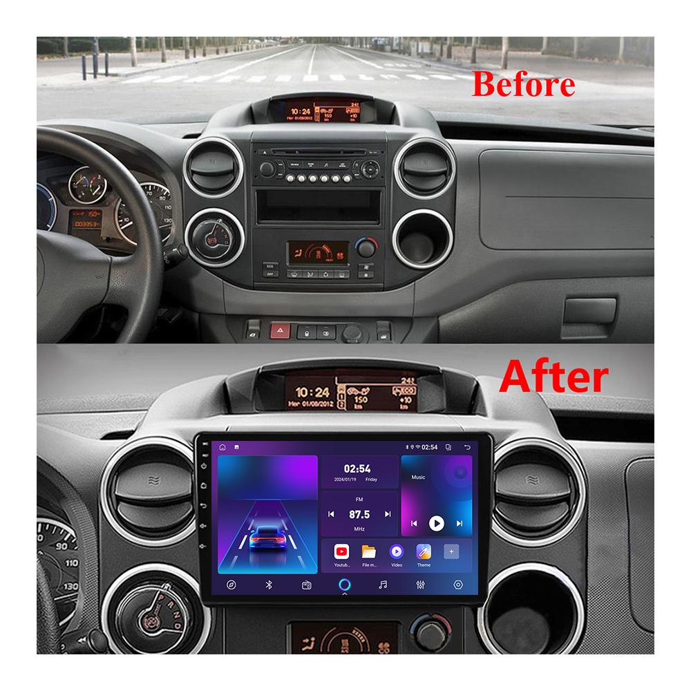Autorádio Android pro Citroen Berlingo 2 B9 2008-2019 Multimediální přehrávač Hlavní jednotka Stereo GPS Navigace BT WIFI 1+16GB
