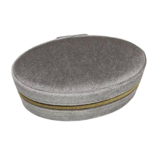 Mini Jewelry Box Portable Velvet Zipper Jewelry Box Compact Jewelry Storage Case for Travel
