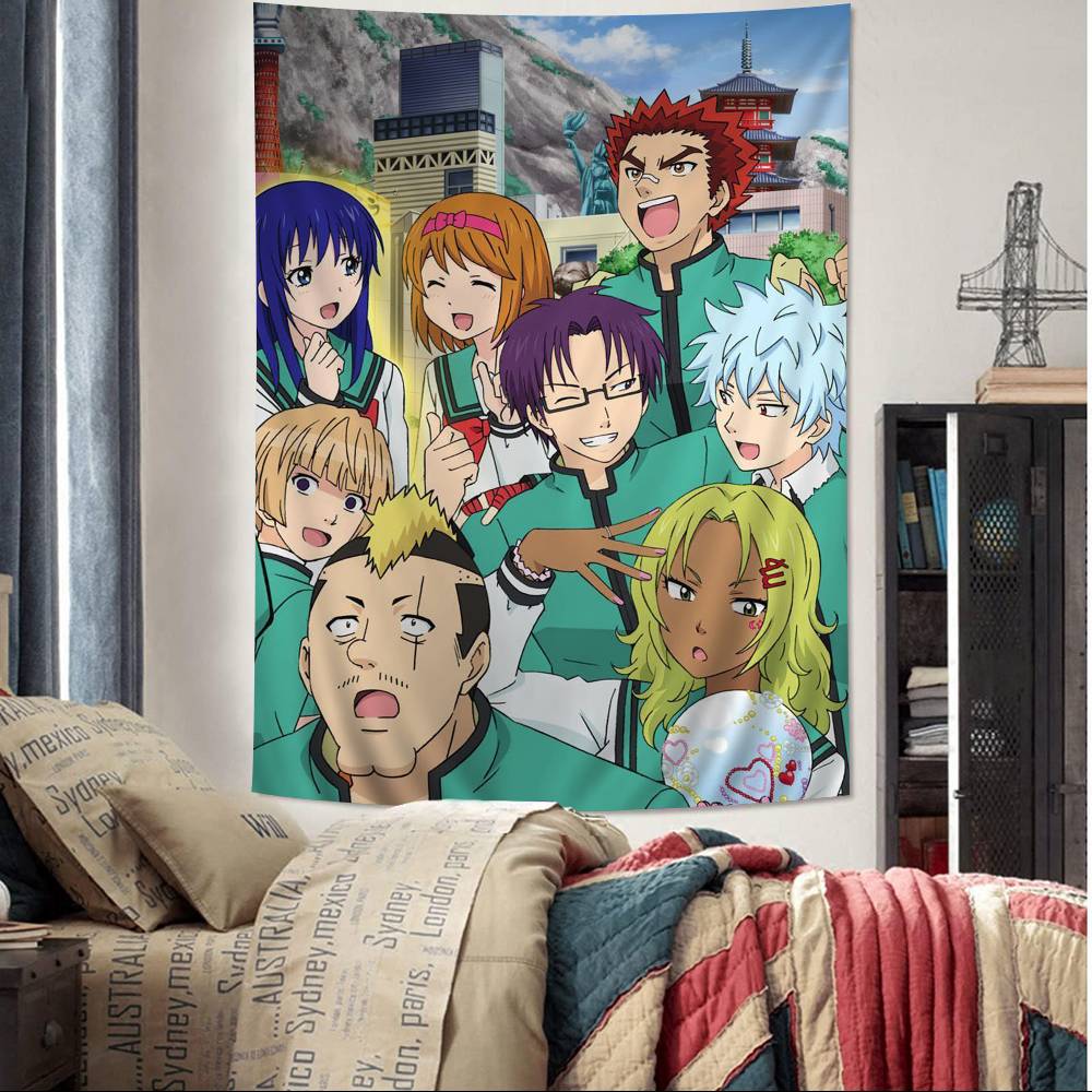 Manga The Disaster Of Nanxiong Saiki K Printed Large Wall Tapestry Art Science Fiction Room Home Decor Decor Blanket