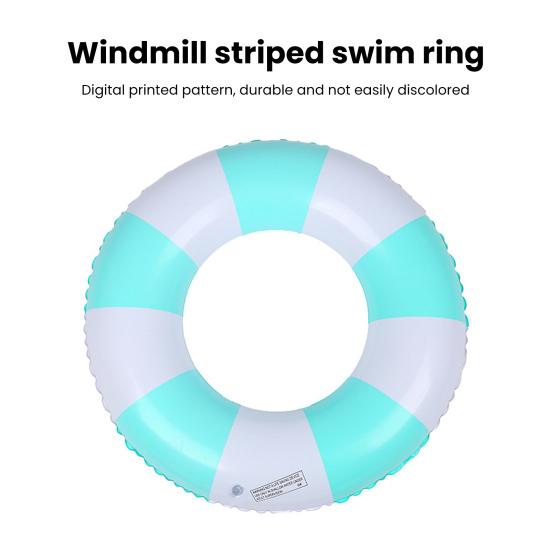 Kinder Schwimmring Starker Auftrieb Buntes Streifenmuster Verdickte Schwimmflügel Umkippsicher PVC Poolwasser Aufblasbarer Schwimmkreis Wasserspielzeug