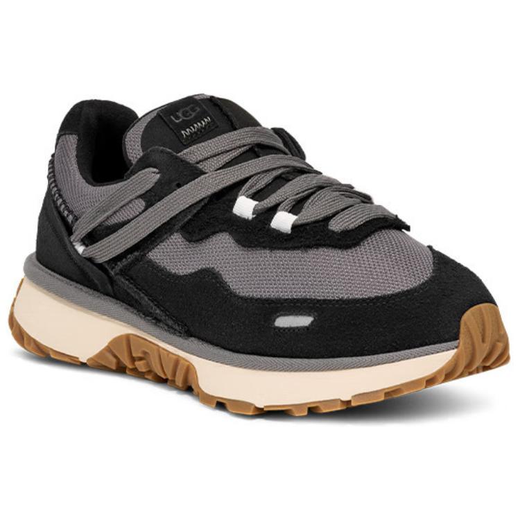 UGG Retrofi Fabric Cow Split Leather Fashion Comfortable Versatile Trendy Vintage Slip Resistant Wear Resistant Low Top Casual Shoes 1167491-BLK