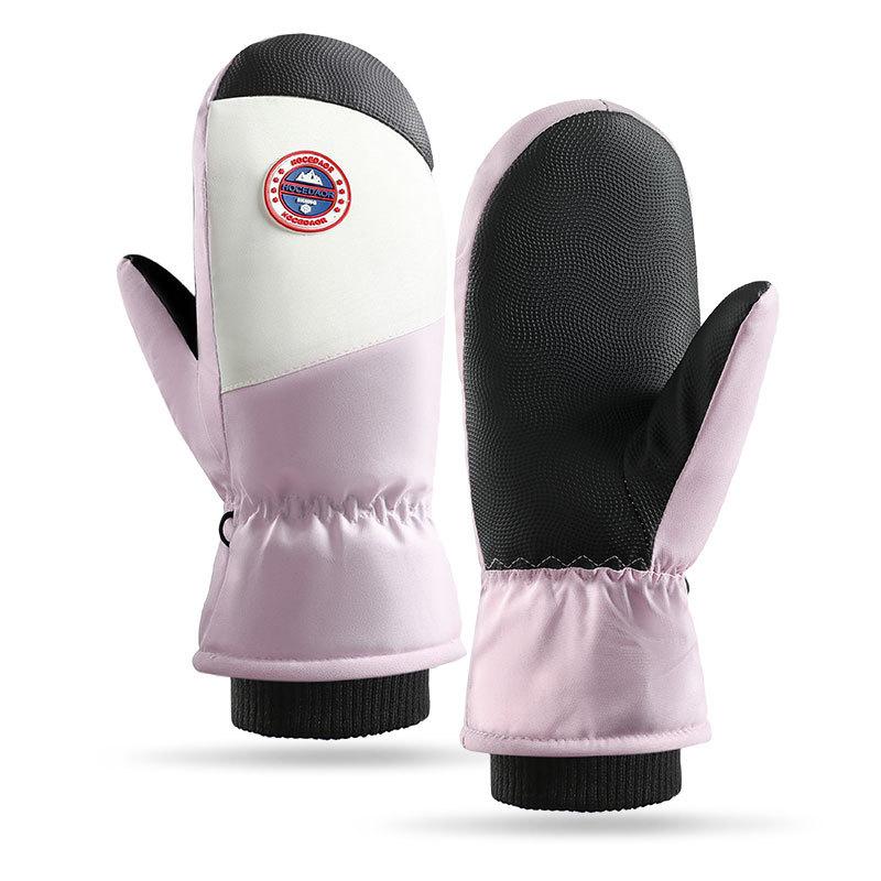 Winter Ski Gloves Outdoor Sports Plus Velvet Thickened Warm Gloves Cycling Windproof Waterproof Non Slip Stuffy Gloves