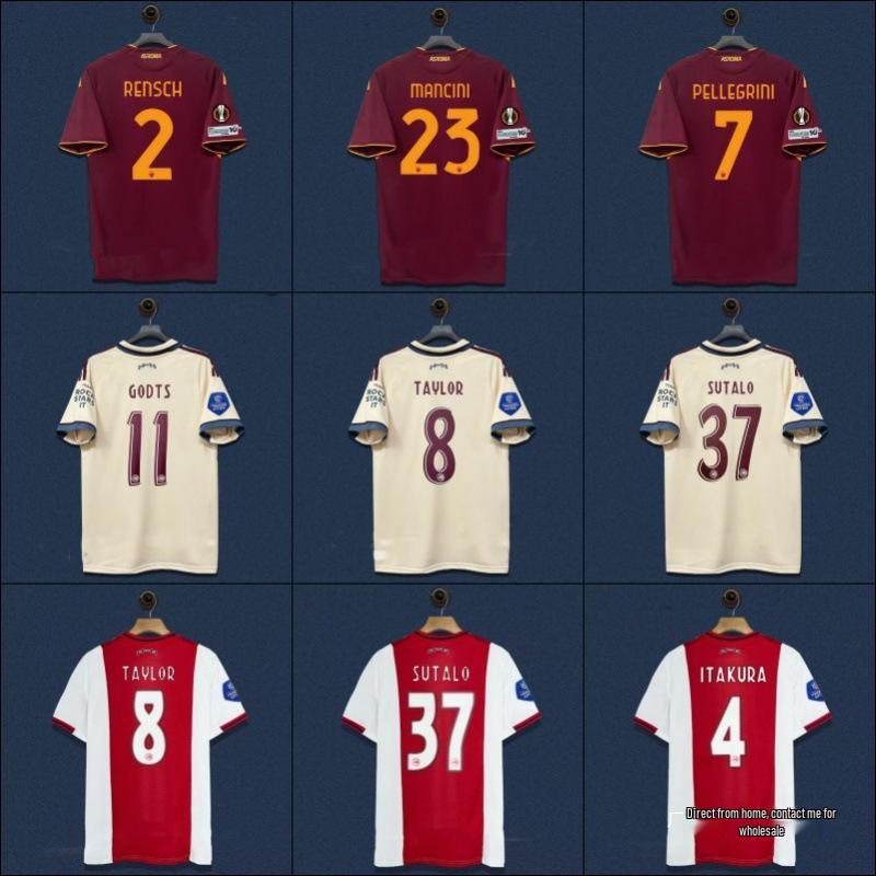 2526 Rome Star Ajax Home & Away Numbered Thai Version Football Jersey
