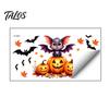 Festive Halloween Glass Window Stickers Cute Wall Decals, Black Cat Witch Bat Pumpkin Stickers, Fall Removable DIY Party Photo Props Peel & Stick Art