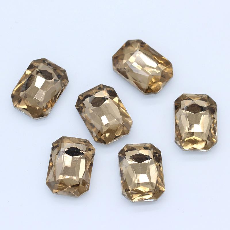 Octagonal Long Gem Crystal Glass Rhinestone for Clothing, Shoes, Phone Stickers, DIY Jewelry Accessories