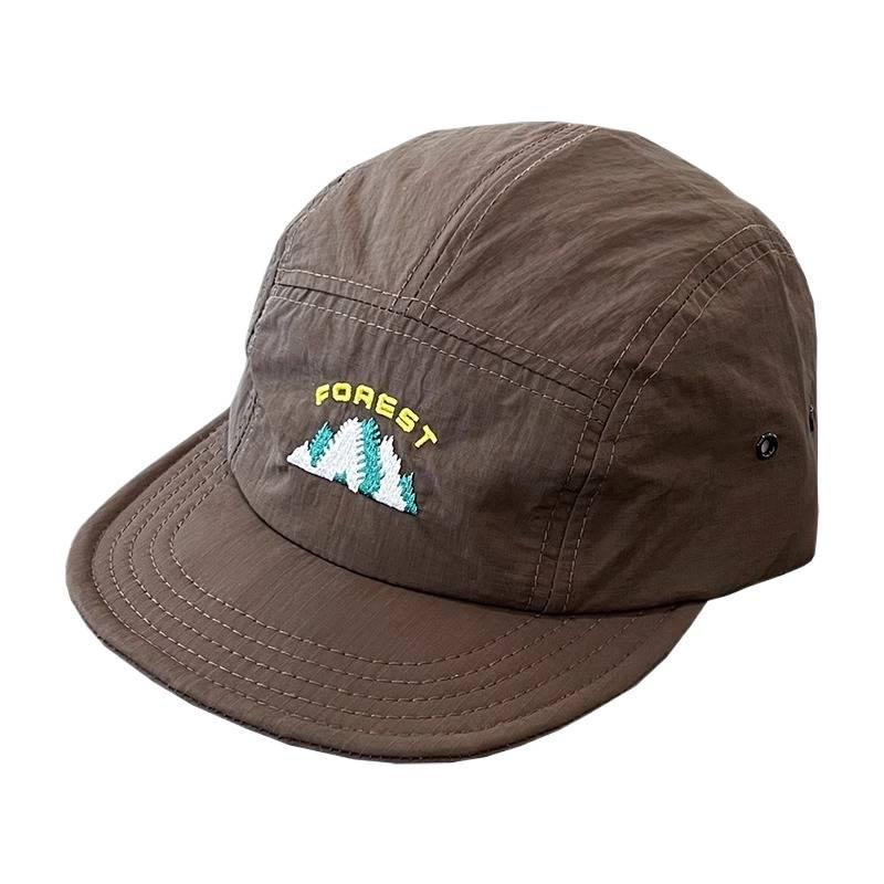 Japanese-style quick-dry short-brim baseball cap for women, street-style soft-brim five-panel sun hat, outdoor duckbill cap for men, trendy