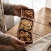 Portable Wooden Snack Tray Curved Design Nut Platter Dipping Plate  Home Dining