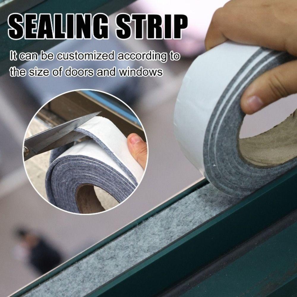 4m Felt Door Window Sealing Strip Thickened Soundproof Glass Water Absorbent Sticker Dustproof Wear Resistant