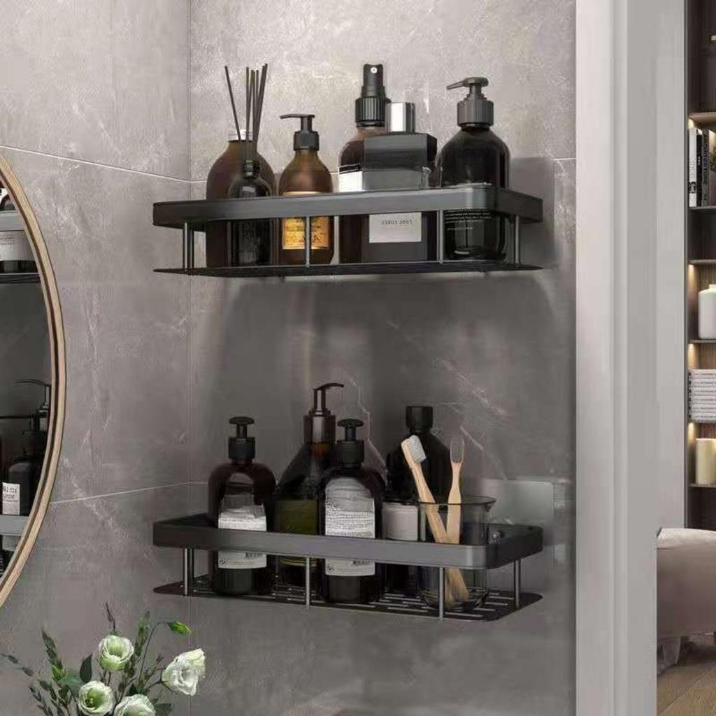 Lehký luxusní police, Věšák na ručníky do koupelny, Úložný regál, Koupelnová neperforovaná police, Koupelnová police s přísavkami