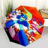1pc Mega Man Automatic Folding Umbrella, Portable 3-Fold Design with 8-Bone Iron Frame, Outdoor for Fans, Travelers, Everyday Use, Festive Gift.Y059