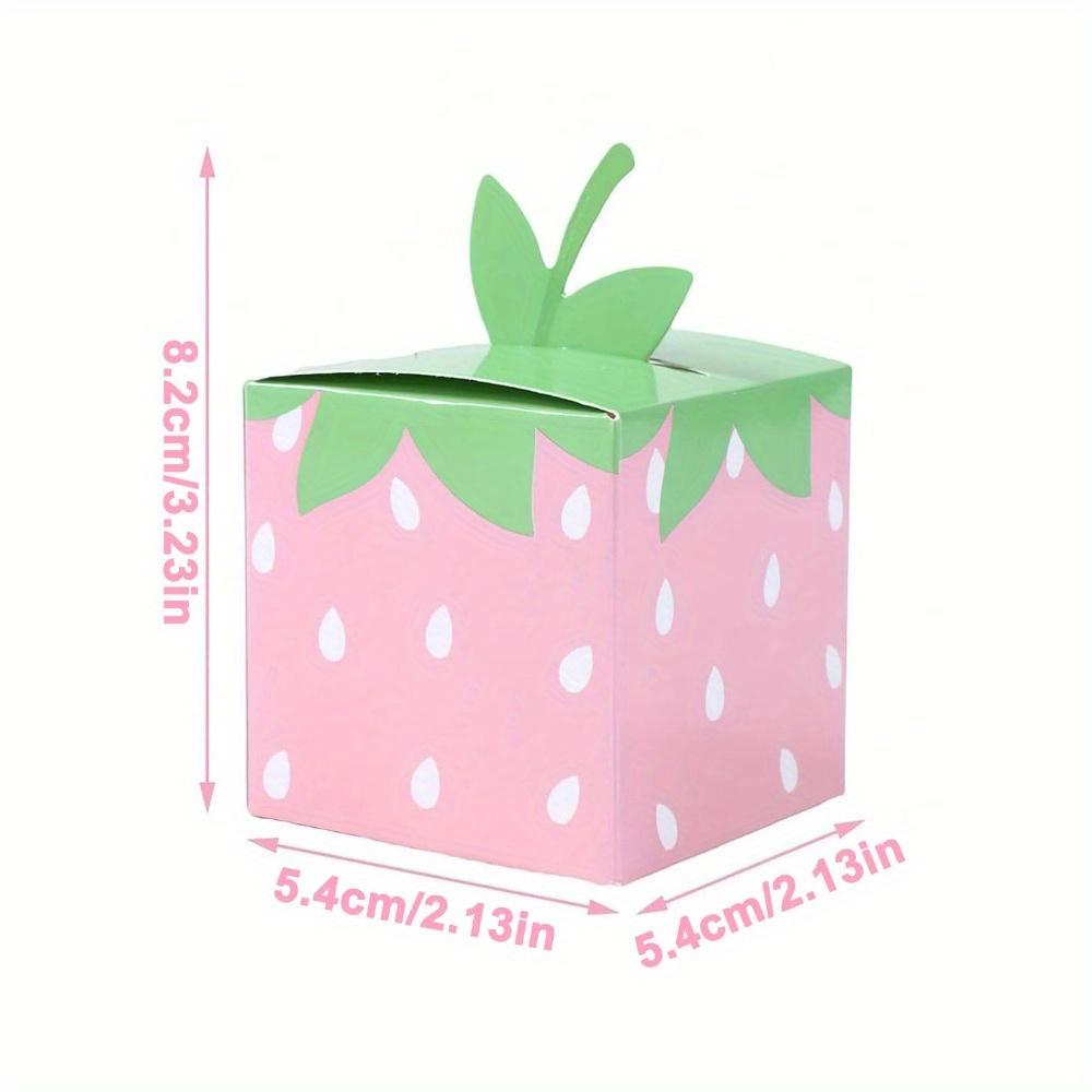50pcs Strawberry Gift Boxes Cute Fruit Strawberry Party Treat Box Gift Wrap Box for Themed Birthday Party Jewelry Making Display & Packaging Supplies