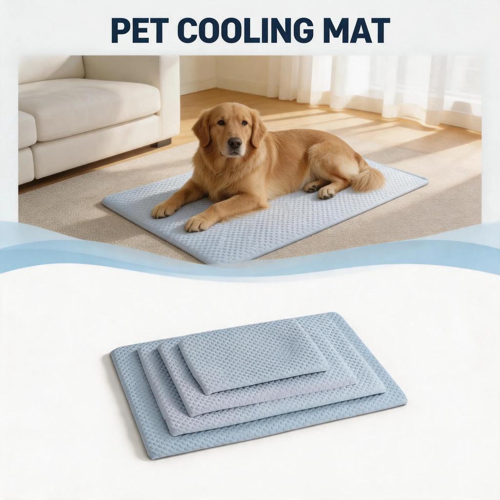 Breathable Ice Silk Cooling Pet Mat New Summer Thick Dog Bed Pad Non-Slip Washable Pet Cooling Sheet for Medium Large Dogs Cats