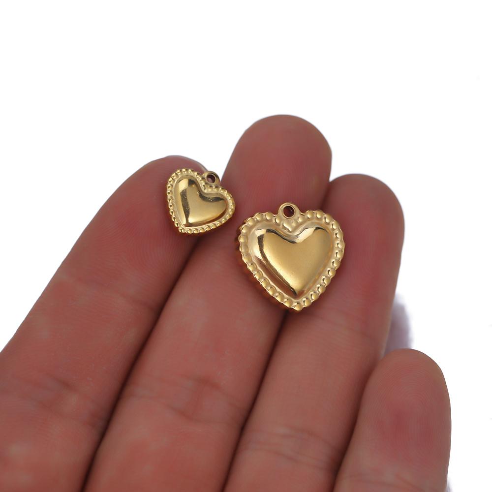 5pcs Stainless Steel Classical Heart Pendant Charms for DIY Jewelry Making Women Necklace Accessories Findings Earrings Supplies