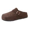 cm thick-soled cowhide version children's baotou wearing half slippers autumn new one-pedal single shoes