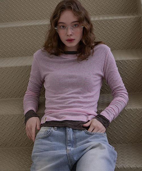 HAINT Wool Tencel Stripe T-Shirt_2Colors